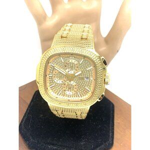 JBW Men's Watch J6380A Heist Diamond 0.20CTW Gold Tone Steel Quartz 45mm